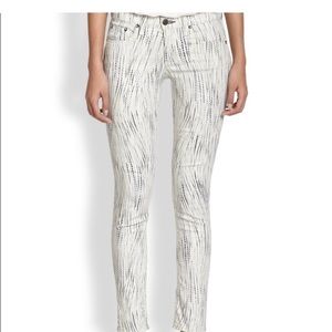 rag & bone skinny jeans canvas/ black printed pattern.